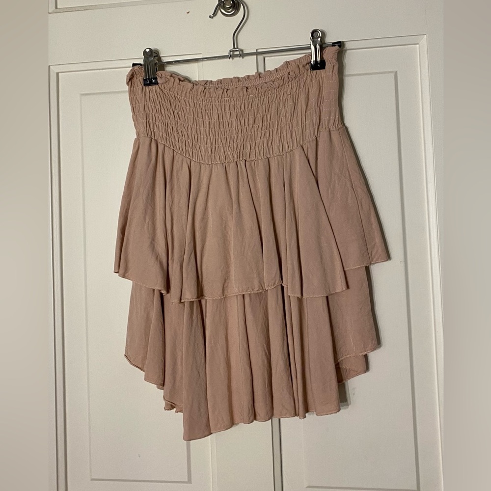 Nasty Gal dusty rose tiered mini skirt